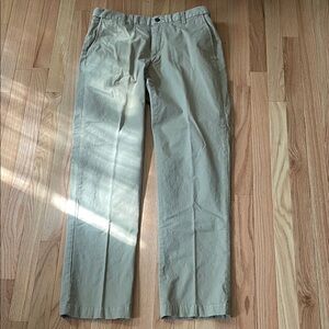 Lands' End Chino Khaki Pants Mens 34 Beige Traditional Fit Preppy Cotton